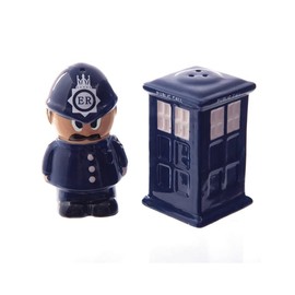Puckator Police Box & Policeman London Icons Ceramic Salt & Pepper Set