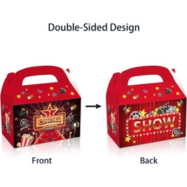 WODJR 12 Pcs Movie Gift Boxes Movie Candy Boxes Movie Night Candy Boxes Movie Party Decorations Movie Night Treat Boxes Now Showing Film Gift Boxes for Cinema Theater Movie Night Party Decorations