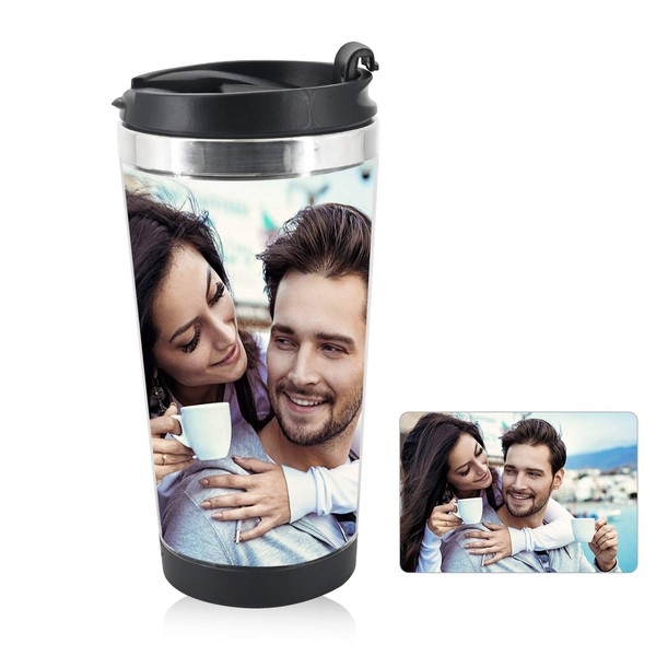 Stainless Steel Tumbler with Lid, 350ml Double-Layer Coffee Water Cup