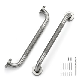 16 Inch Grab Bars for Shower, Stainless Steel Safety Handicap Grab Bars for Bathroom, Anti-Slip Shower Handle, Wall Mounted (2 Pack, Brushed Nickel)