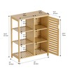 HITNET Bathroom Floor Cabinet, Bamboo Storage Cabinet with Door and