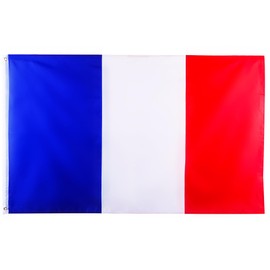 5x3ft Large French Flag France Flag, Big French Flag with Eyelets for Garden Indoor Outdoor Fans Parade Bar Party Decorations