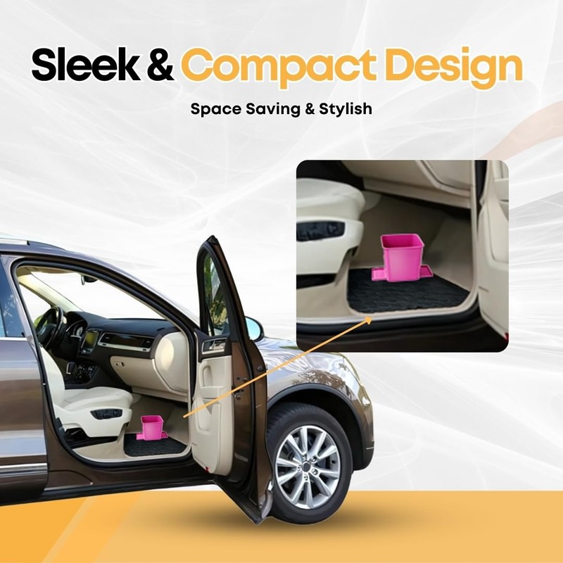 Car Trash Can for Vehicles Leakproof Compact Garbage Bin w/