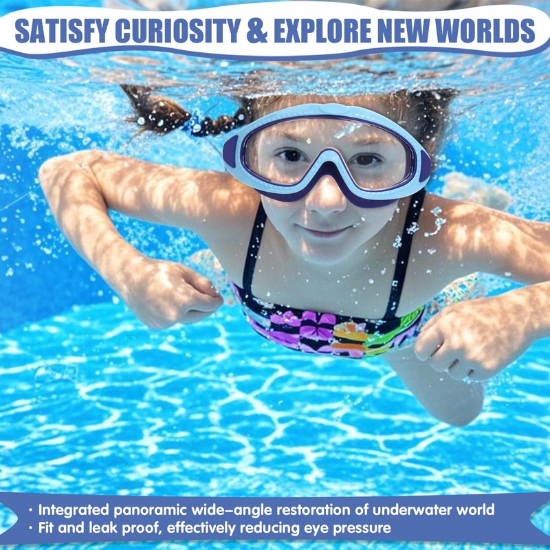 LYBHDAFA 2 Pack Kids Swim Goggles for 3-15 - HD