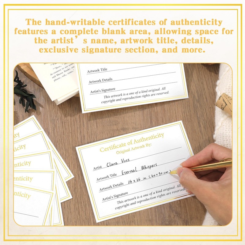 24 Pieces Certificate of Authenticity Premium Certificates Ideal for Valuations