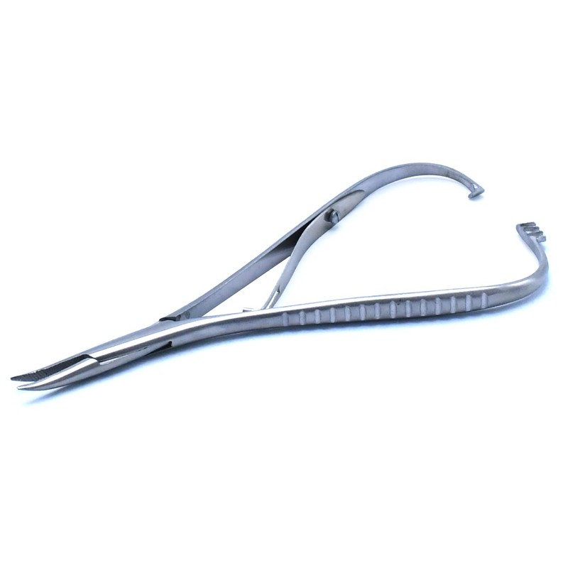 AAProTools Mathieu Pliers 5.5" (13.9cm) Needle Holder Driver Curved Tip,
