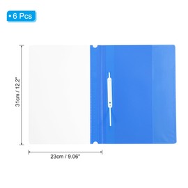 PATIKIL Report Covers, 6 Pcs Plastic Clear Front File Sheet Document Presentation Binder Folder Protector Portfolio for A4 Size Paper Office, Blue
