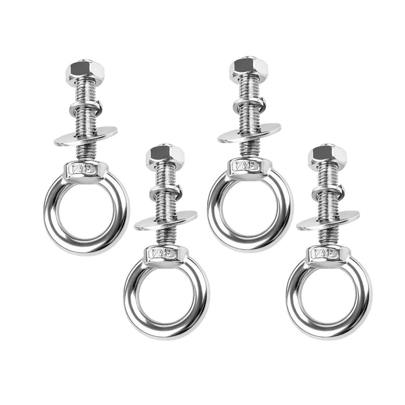 SZJIUZYD 4Set 3/8"x1" Eye Bolt with Nuts, Stainless Steel Shoulder
