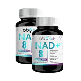 OBY NAD+ Trans Resveratrol Potenciado 8 Ingredientes Nicotinamide Ribosa, Resveratrol, Acido Alfa Lipoico, Betaina, Quercetina, Piperina, Antioxidante