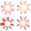 96Pcs Almond Press-On Nails - Cute Floral Cherry Blossom Designs