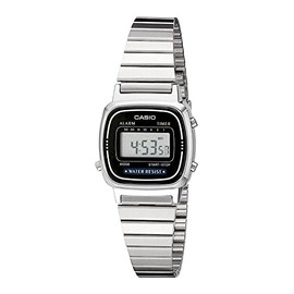 Casio LA-670WA-1 | Unisex Digital Watch | Silver | WR | 1/10 SEC Stopwatch | Countdown Timer | Daily Alarm | LED Display | Auto Calendar | Regular Timekeeping (HR, Min, SEC, PM, Date, Day) | 2 Year Battery