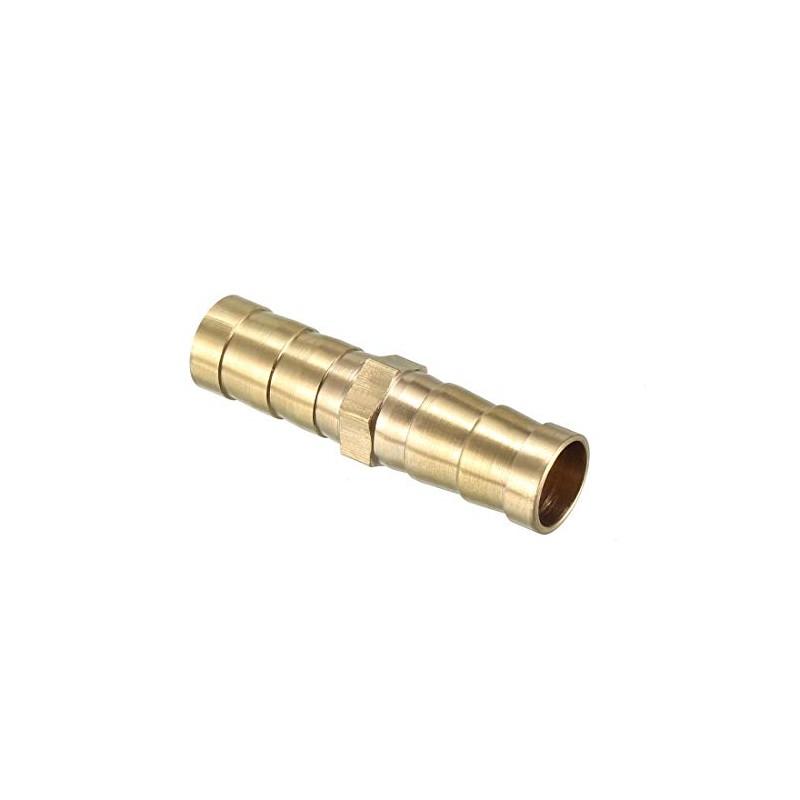 sourcing map 10mm Brass Barb Hose Fitting Straight Connector Coupler