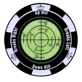 Golf Green Reader, Zinc Alloy Golf Ball Markers for Putting Green with High Precision Reading Aid, Golf Ball Markers with Hat Clip, Aim Ball Marker Golf Accessories(Black)