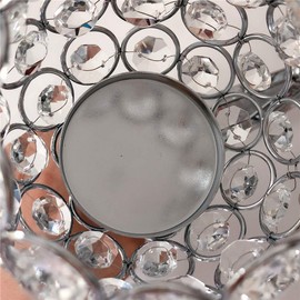 Vidisan Crystal Candle Holders 3 Arms Silver Crystal Candelabras,Candle Holder, Crystal Table Centerpieces for Wedding ,Buffet Cabinet Candelabra Ornaments,Gift