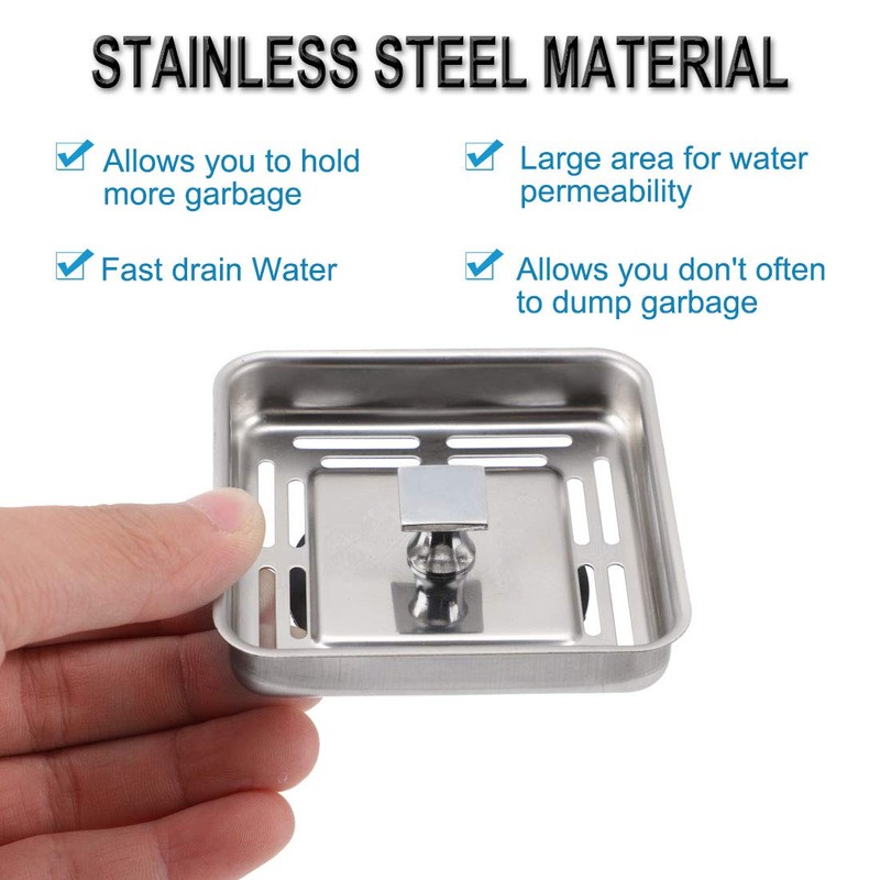 sourcing map Square Sink Water Stopper with Post Stainless Steel