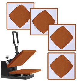 Mixweer 4 Pcs Heat Press Platen Wrap Cover Non Stick Heat Resistant Reusable Sheets Pad Mat Pillow for Sublimation Transfers Heat Pressing Machine from Residue Inks, Brown and White (15 x 15 Inch)