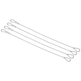 PATIKIL 4pcs 20cm Safety Security Cable Wire Stainless Steel 20cm x 1mm Stage Light Rope with Double Loop for DJ Lighting Luggage Lock