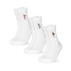 Occulto Women's & Men's Tennis Socks Pack of 3 (Model: Robin), Statement Tennis Socks, Drinks