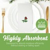 SimuLinen Single Rose Dinner Napkins - Cloth-Like Linen Feel Disposable,