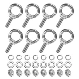 M METERXITY 8-Sets Stainless Eyebolt M10x30mm Shoulder Lifting Eye Bolt with Nuts Washers Male Screw Thread Ring Shoulder Eye Bolts Length 1.18 Inch for Suspending/Fastening