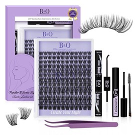 Kit de Extensiones de Pestañas BQ B05 Kit de Extensiones de Pestañas BQ DIY 156 PCS Racimos de Pestañas 8-18mm Kit de Extensiones de Pestañas con...  