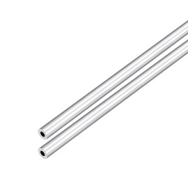 DMiotech 2pcs (Outer Diameter 7mm x Inner Diameter 3mm) 6063 Aluminum Round Tube 300mm Industrial Metal Pipe Machine Picture Frame for DIY Projects
