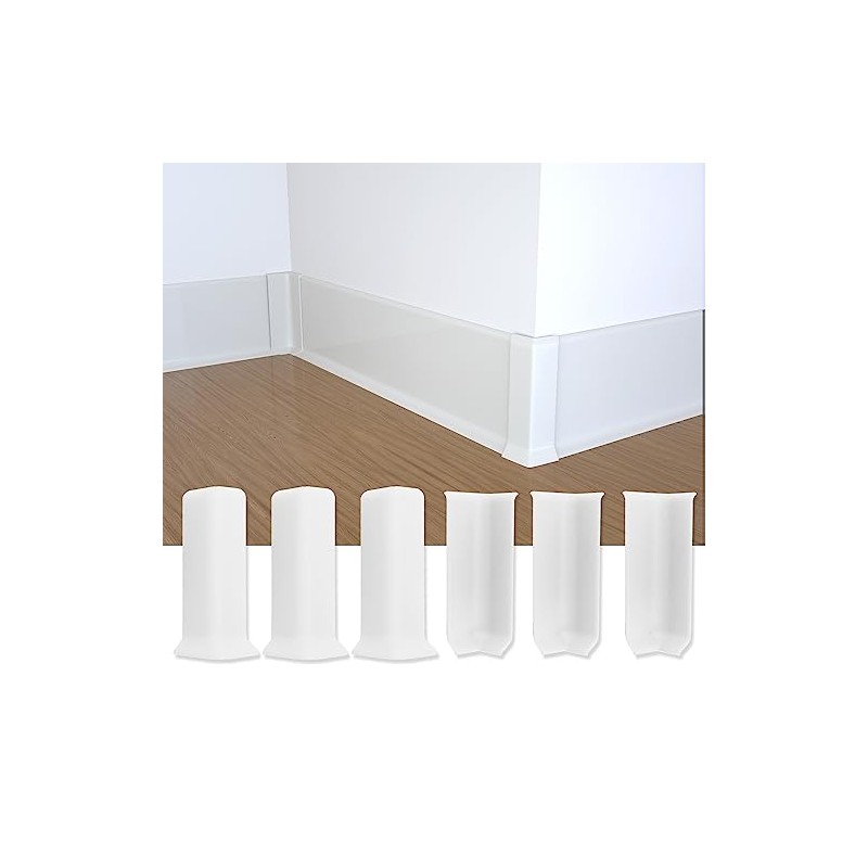 COUKIU Self Adhesive Baseboard Corner Blocks, 4inch(Width)3 Inside + 3
