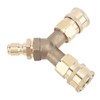 Pressure Washer Tee Splitter Coupler Brass Three Way Connector Quick