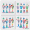 OUNONA 4-Piece Nutcracker Figurine Wooden Nutcracker Ornament Christmas Nutcracker Ornament