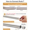 Yampos U Shaped Shower Curtain Rod Brushed Nickel, [Both Sides: