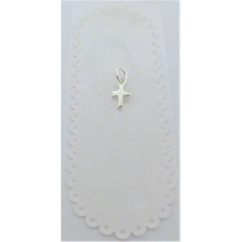 Small Tiny Silver Cross Religious Pendant Charm Minimalist