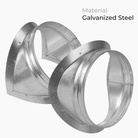 HVAC OV Saddle Take Off – Round 90 Degree Splitter for 10" Inch Duct with 8" Inch Outlet Branch Extension - Galvanized Steel Duct Connection Adapter - Collar for Air Intake/Exhaust Duct Work