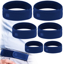 BeltBro Titan - Cinturón elástico sin hebilla para hombre, paquete de 3 (S, M, L), se adapta a trabillas de cinturón de 1.5 pulgadas, cómodo y fácil de usar, Azul / Patchwork, Double Pack