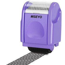 Miseyo Identity Theft Protection Roller Stamps for Data Barcode ID Privacy,Anti-Theft Security Prevention Confidential Roller Stamp Easy for Guard Personal Information Blockout - Purple