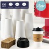 LITOPAK 100 Pack Paper Coffee Cups 16 oz, Disposable Coffee