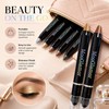 6 Pcs Double-ended Shimmery Eyeshadow Sticks for Colorful Eye Makeup