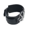 Alchemy Gothic Baphomet Men Leather Bracelet Black, Leather,