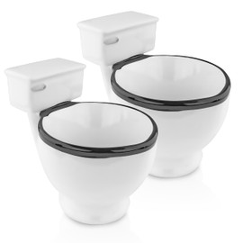 Fairly Odd Novelties FON-10036-2PK Fi Toilet Bowl Hilarious Funny White Elephant Gag Gift Bathroom Humor at its Finest Real Ceramic Big Mug Fun, 2 Pack, One Size,