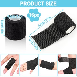 RDDAIPE 16 Rollen Selbstklebender Verband, 5cmX4.5m Fixierbinde Selbsthaftende Bandage, Elastische Haftbandage Selbstklebend für Sport, Handgelenk, Fingerpflaster, Knöchel, Vet Wrap Katze Hund Pferd