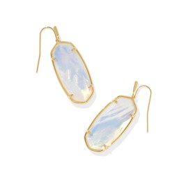 Kendra Scott Faceted Elle Drop Earrings in 14k Gold-Plated Brass, Iridescent Opalite Illusion, Fashion Jewelry for Women