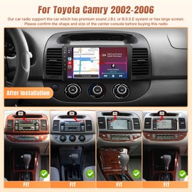KuTaiTai 2+32GB Car Radio for Toyota Camry 2002-2006 (with J.B.L Premium Audio), Android 12 9" Car Play Screen for Camry Stereo with Carplay/Android Auto/Bluetooth/GPS/WiFi/FM/SWC + AHD Backup Camera