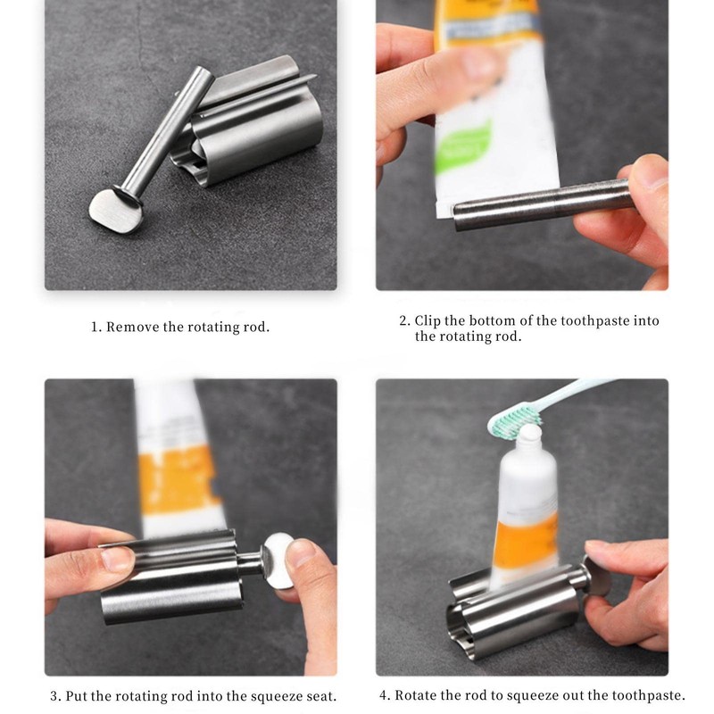 Toothpaste Tube Squeezer Stainless Steel Toothpaste Tube Wringer Toothpaste Roller
