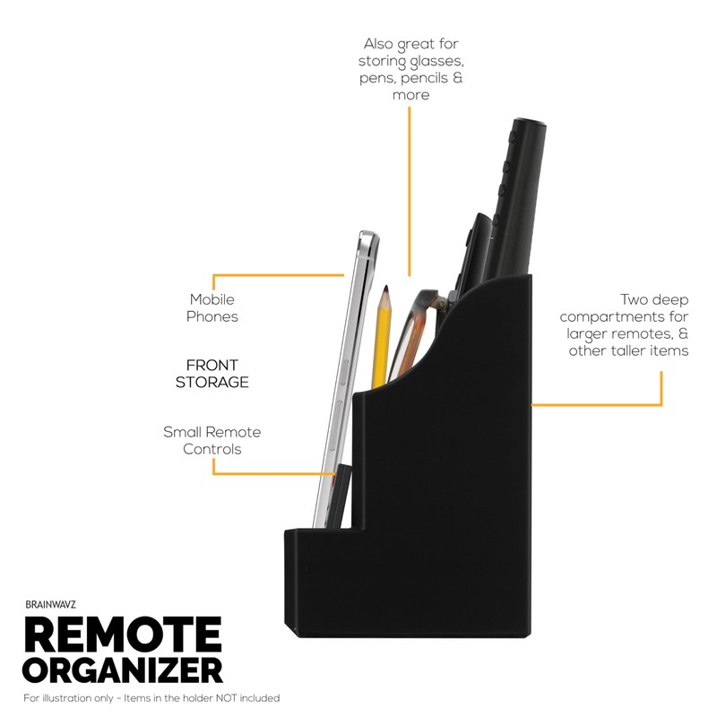 BRAINWAVZ Adhesive Remote Control Wall Mount Holder, Easy To Install,