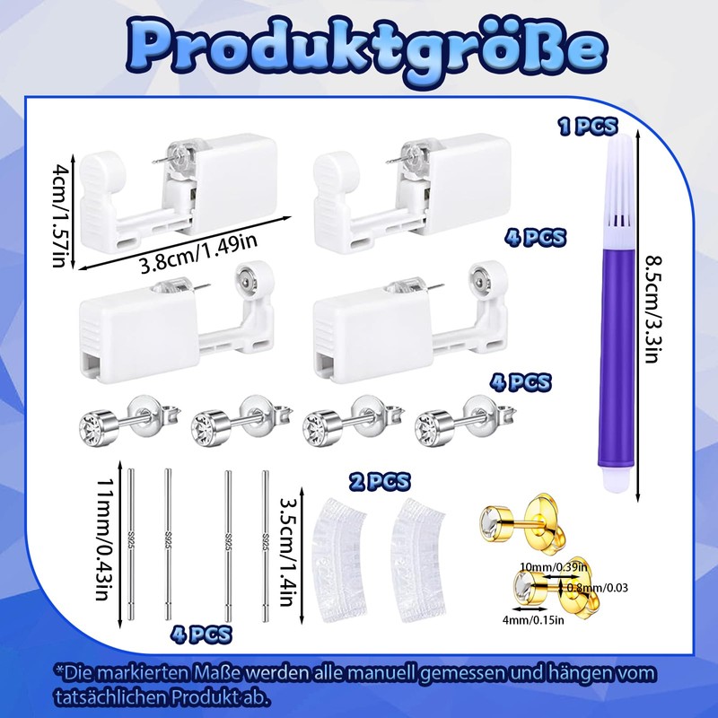 10 Piece Ear Piercing Set, Piercing Set, Ear Piercing Set,