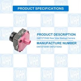 Wahparts 04672735AD Rear View Backup Camera Compatible with 2019-2023 Ram 2500 3500 6.4L 6.7L Parking Assist 04672735AB