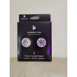 BINO New - LONDON FOG  Crystal Knobs  ( 2 Pieces )  Drawers / Closets / Cabinets