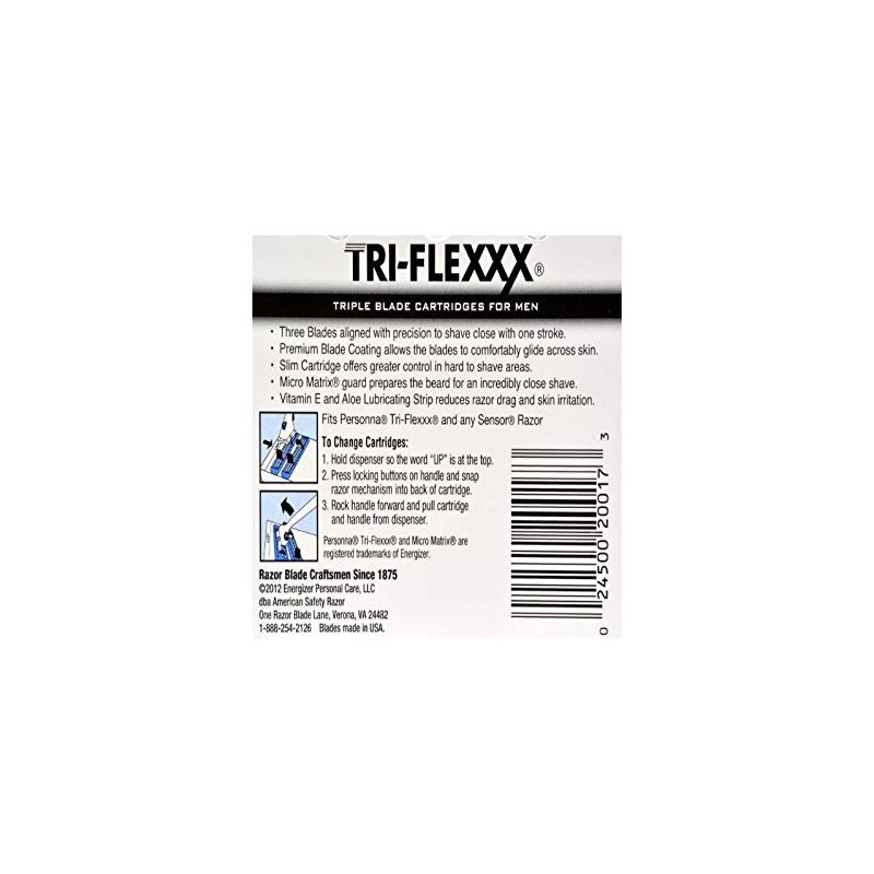 Personna Tri Flex Cartridge, 8 Count