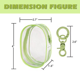 Linsaner Storage Bag for Organizing Data Cables, Earphone, Chargers, Keys, Change, Portable Transparent Storage Bag, Portable Multi-Function Storage Box(Green)