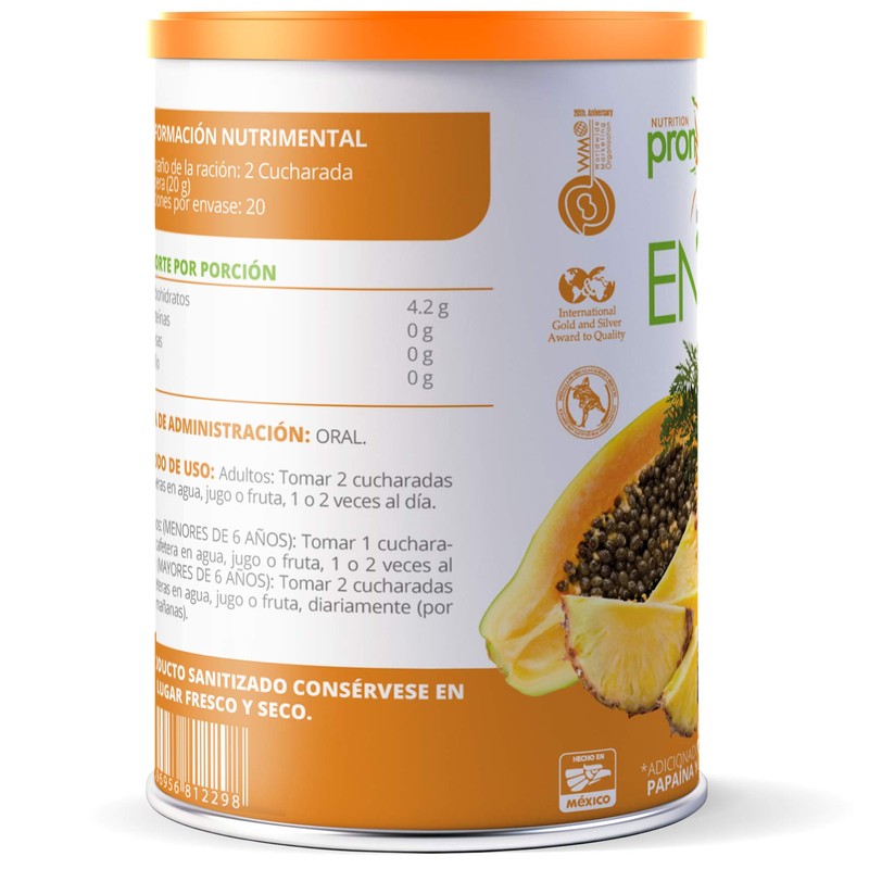 Fibra en Polvo 100% Vegetal Adicionada con Papaína y Bromelína