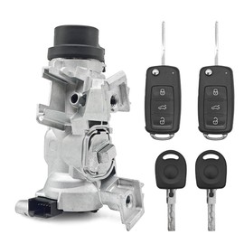 ATFOEEN Ignition Switch Lock Cylinder with Key Compatible with VW Jetta 2006-2018, Eos 2007-2011, Golf 2004-2011, Rabbit 2006-2009 – OEM Replacement 1K0905851B, 1K0905841, 1K0905865